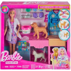 Barbie veterinární klinika na sádrování s růžovlasou panenkou - Mattel obrázek 1