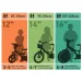 Bluey 12” dětské kolo s držákem na láhev a postranními koly v bílo-modro-zelené barvě – Dino Bikes kolo obrázek 6