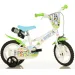 Bluey 12” dětské kolo s držákem na láhev a postranními koly v bílo-modro-zelené barvě – Dino Bikes kolo obrázek 1