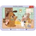 Domácí zvířata v obýváku 2 v 1 rámový baby puzzle - Trefl