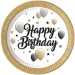 Elegantní narozeninový papírový talíř s nápisem „Happy Birthday” 8ks sada