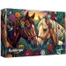 Flamingo s puzzlem Koně zdobenými květinami 400ks puzzle - Trefl