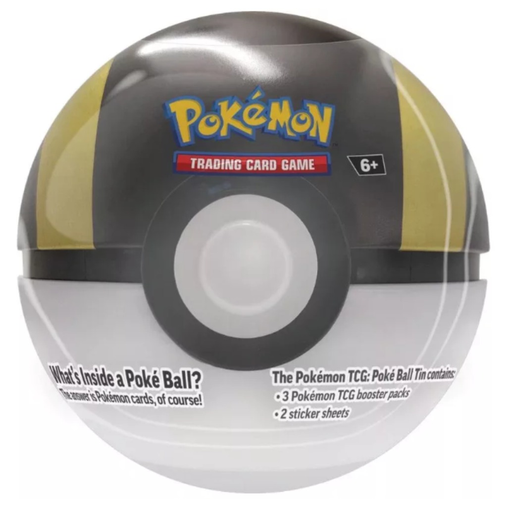 Pokémon TCG 2024 Poké Ball Tin – kovová krabička ve tvaru Pokéballu se 3 boostery v několika variantách obrázek 2