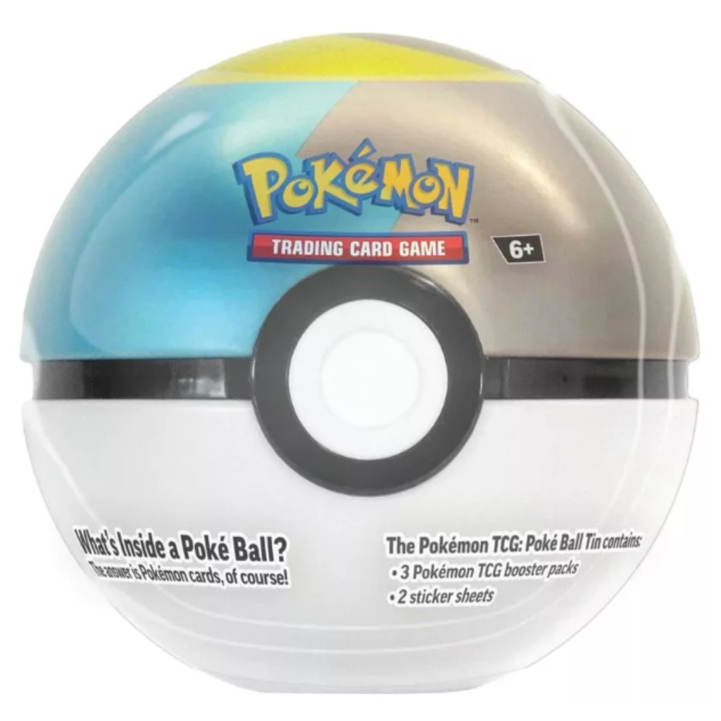 Pokémon TCG 2024 Poké Ball Tin – kovová krabička ve tvaru Pokéballu se 3 boostery v několika variantách obrázek 4
