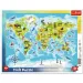 Světová mapa se zvířaty 25 ks rámového puzzle - Trefl