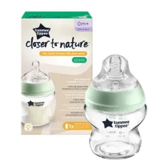 Tommee Tippee: Closer To Nature průhledná skleněná lahvička 150ml (0 m+)
