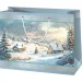 Veselé Vánoce zasněžená krajina vzor velká dárková taška 26x13x33cm